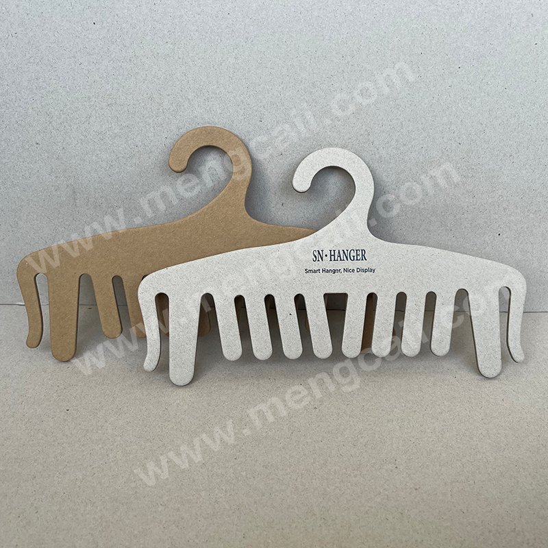 Underwear paper hangers made of Fsc kraft paperboard, recyclable, completely biodegradable, eco-friendly, used for terminal display of underwear, panties and bras