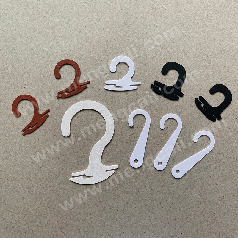 High-quality sock hooks made of Mengcaii special paper, which has the same hardness and toughness as plastic, but is recyclable, degradable and Eco-friendly, for displaying socks and hats.
