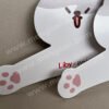 Recyclable cardboard clothes hanger for the Liby brand in the shape of a cat. Made of environmentally friendly, renewable and degradable cardboard, used for clothing terminal advertising displays in supermarkets