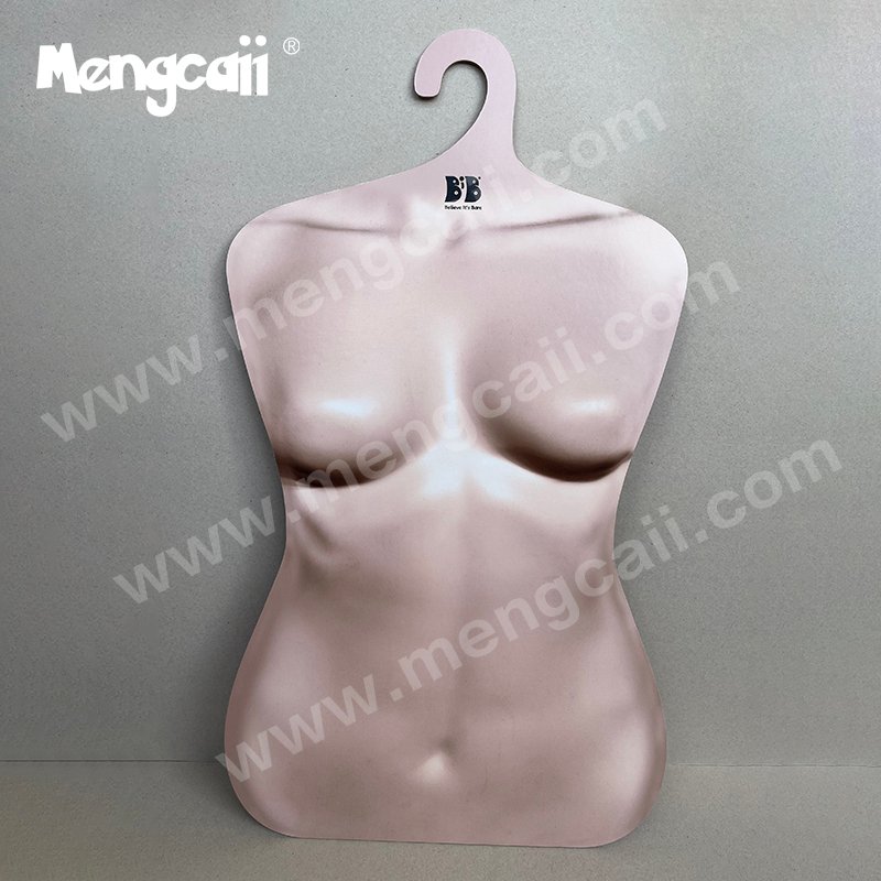Cardboard hanger for swimsuits and trunks made of renewable cardboard, size: 700x400mm, environmentally friendly, recyclable and biodegradable, used for integrated display of swimsuits and trunks